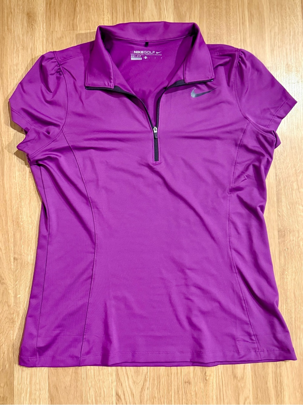 EUC Nike Golf Women's Dri-FIT Short-Sleeve Half-Zip Polo Shirt - Purple - Size L